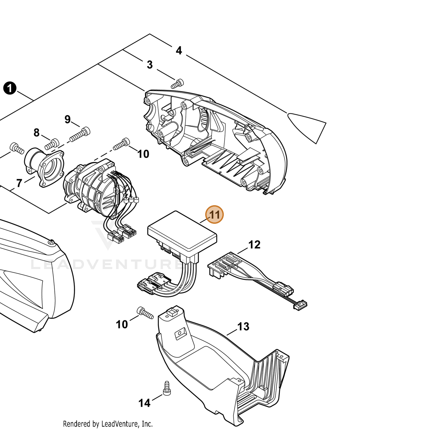 ECHO part A047000260 — IPL diagram snippet (6x zoom, amber highlight)