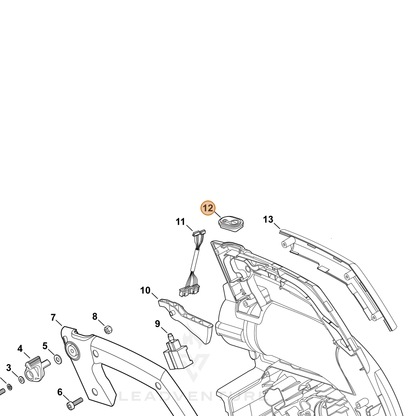 ECHO part A047000310 — IPL diagram snippet (6x zoom, amber highlight)