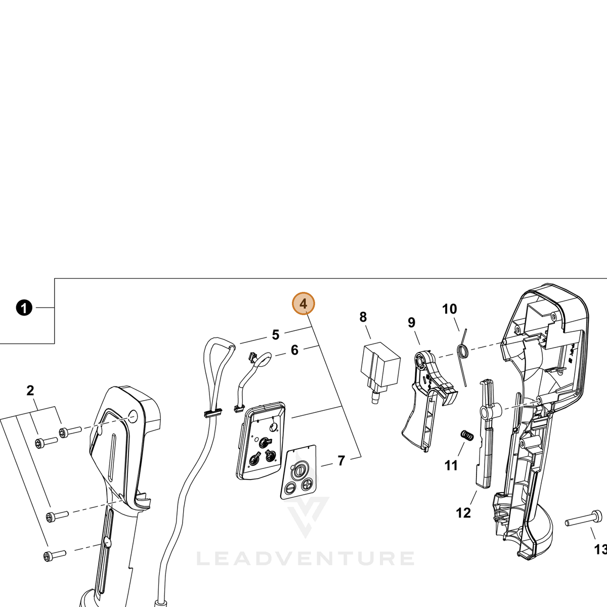 ECHO part A047000470 — IPL diagram snippet (6x zoom, amber highlight)