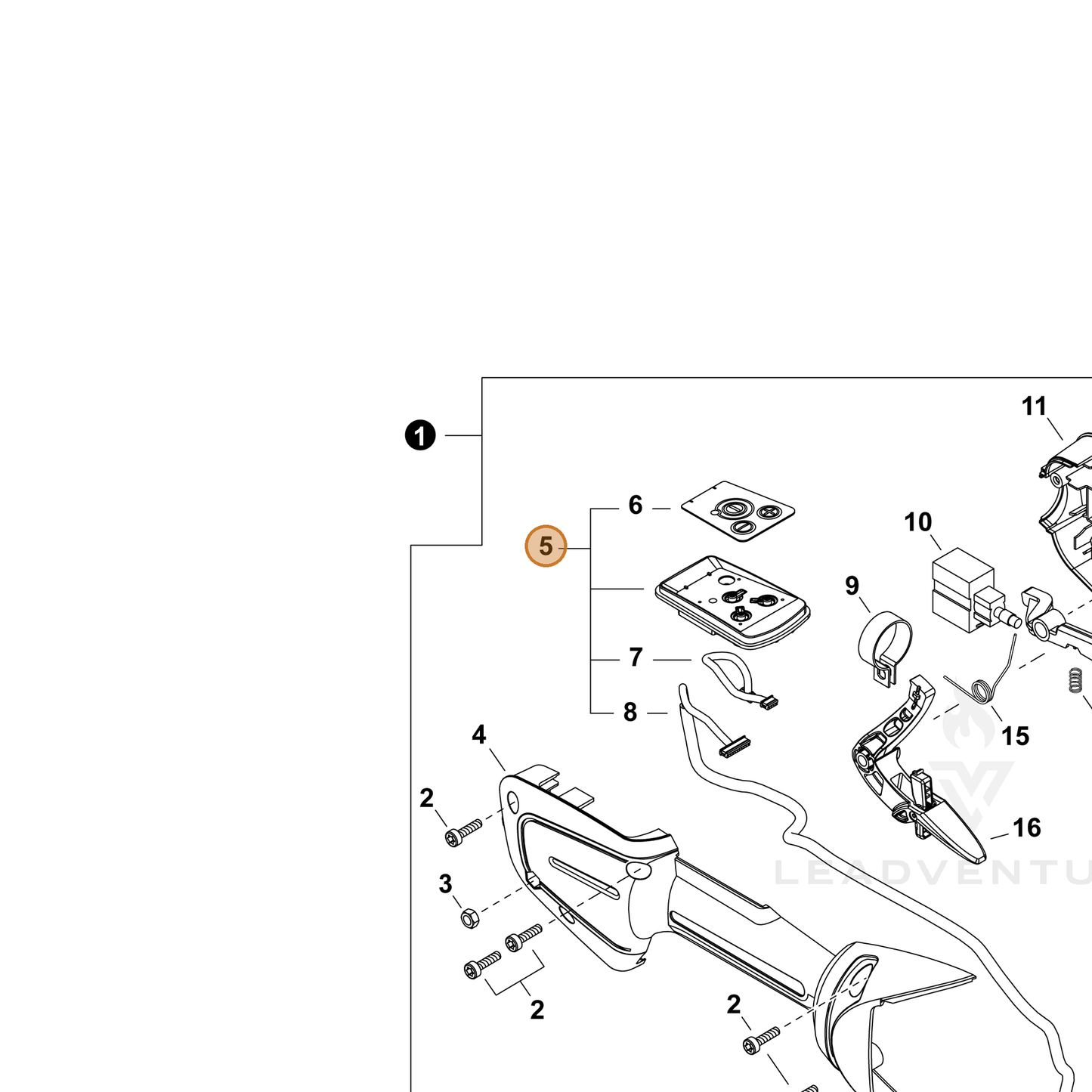 ECHO part A047000540 — IPL diagram snippet (6x zoom, amber highlight)