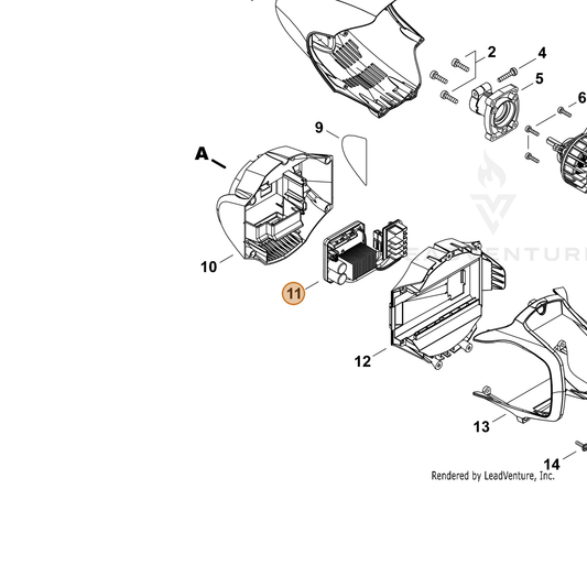 Echo part A047000680 — IPL diagram snippet (6x zoom, amber highlight)