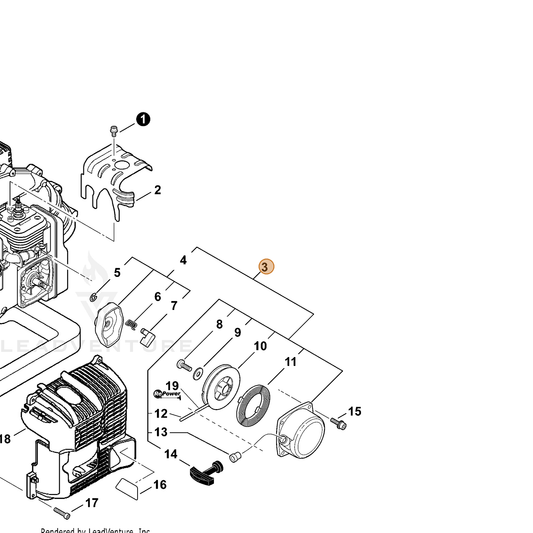ECHO part A050000330 — IPL diagram snippet (6x zoom, amber highlight)