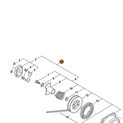 ECHO part A050000340 — IPL diagram snippet (6x zoom, amber highlight)