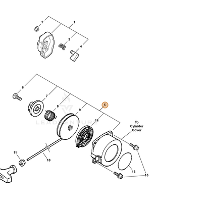 ECHO part A051000741 — IPL diagram snippet (6x zoom, amber highlight)