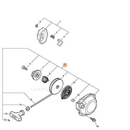 ECHO part A051000781 — IPL diagram snippet (6x zoom, amber highlight)