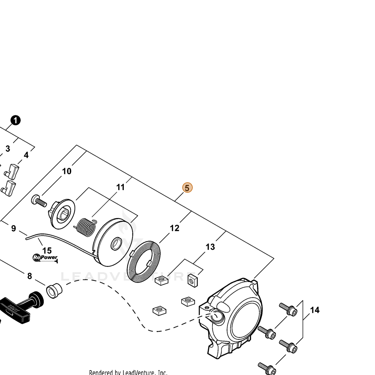 ECHO part A051000941 — IPL diagram snippet (6x zoom, amber highlight)