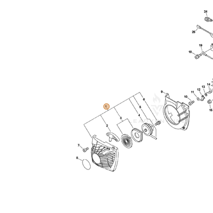 ECHO part A051000982 — IPL diagram snippet (6x zoom, amber highlight)