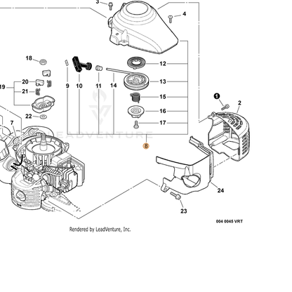 ECHO part A051001111 — IPL diagram snippet (6x zoom, amber highlight)