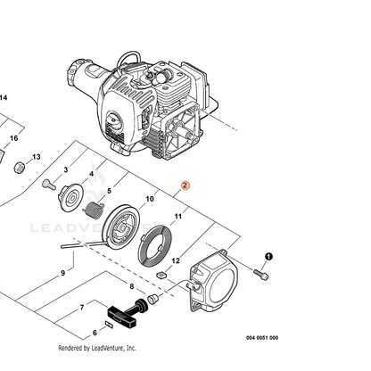 ECHO part A051001212 — IPL diagram snippet (6x zoom, amber highlight)