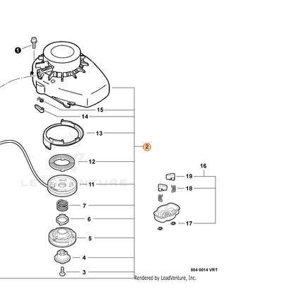 ECHO part A051001220 — IPL diagram snippet (6x zoom, amber highlight)