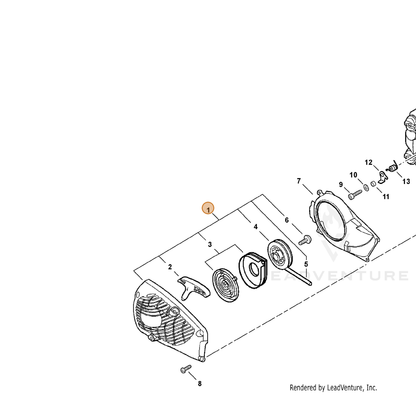 ECHO part A051001340 — IPL diagram snippet (6x zoom, amber highlight)