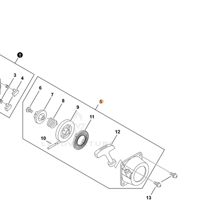 ECHO part A051001411 — IPL diagram snippet (6x zoom, amber highlight)