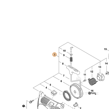 ECHO part A051002321 — IPL diagram snippet (6x zoom, amber highlight)