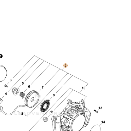 ECHO part A051002630 — IPL diagram snippet (6x zoom, amber highlight)