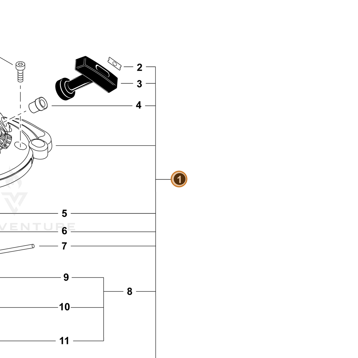 Echo part A051002683 — IPL diagram snippet (6x zoom, amber highlight)