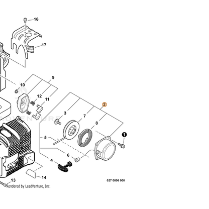 ECHO part A051002800 — IPL diagram snippet (6x zoom, amber highlight)