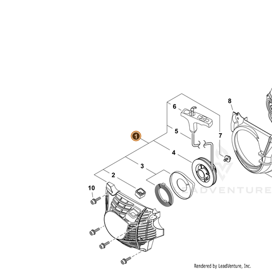 Echo part A051002990 — IPL diagram snippet (6x zoom, amber highlight)