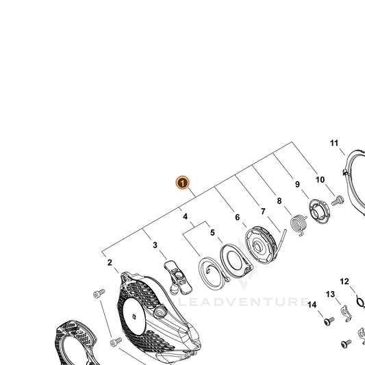 Echo part A051003142 — IPL diagram snippet (6x zoom, amber highlight)