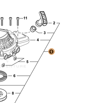 ECHO part A051003390 — IPL diagram snippet (6x zoom, amber highlight)