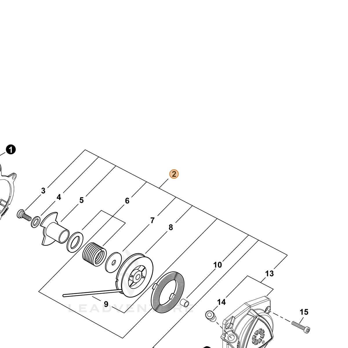 Echo part A051003413 — IPL diagram snippet (6x zoom, amber highlight)