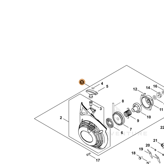 Echo part A051003420 — IPL diagram snippet (6x zoom, amber highlight)