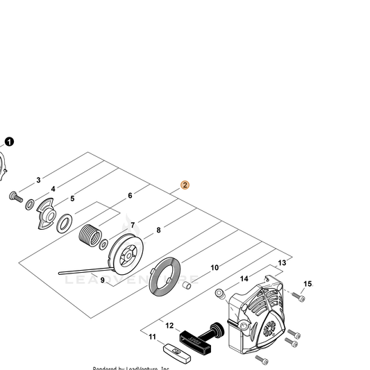 Echo part A051003701 — IPL diagram snippet (6x zoom, amber highlight)