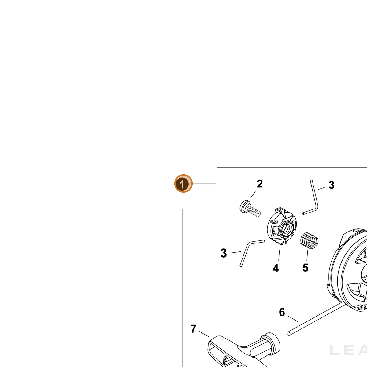 ECHO part A051003710 — IPL diagram snippet (6x zoom, amber highlight)