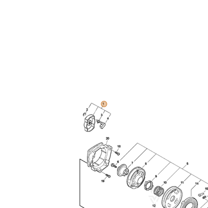 ECHO part A052000130 — IPL diagram snippet (6x zoom, amber highlight)