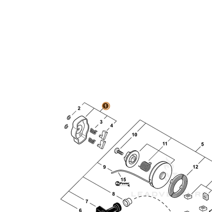 ECHO part A052000180 — IPL diagram snippet (6x zoom, amber highlight)