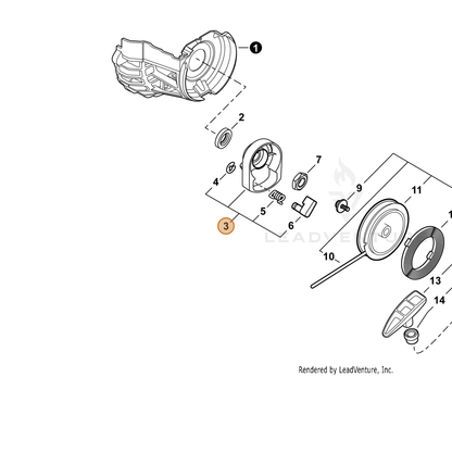 ECHO part A052000520 — IPL diagram snippet (6x zoom, amber highlight)