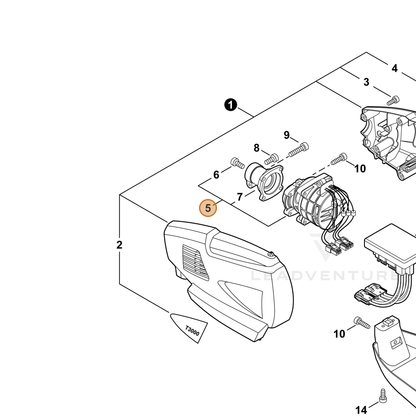 ECHO part A054000230 — IPL diagram snippet (6x zoom, amber highlight)