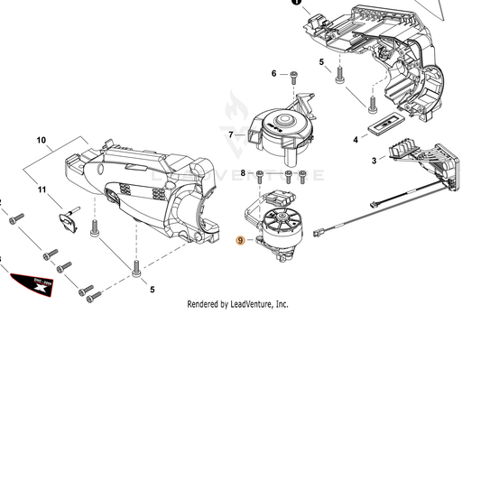 Echo part A054000371 — IPL diagram snippet (6x zoom, amber highlight)
