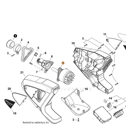 ECHO part A054000380 — IPL diagram snippet (6x zoom, amber highlight)
