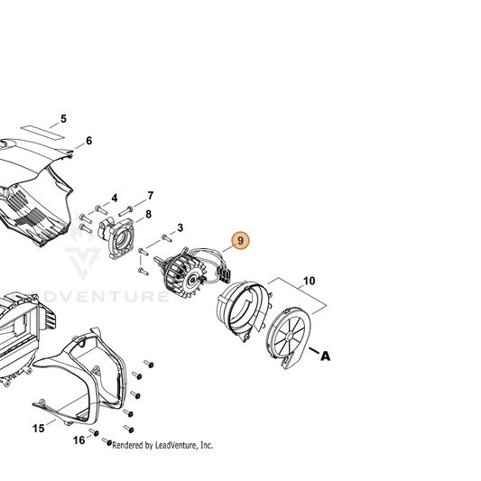 Echo part A054000440 — IPL diagram snippet (6x zoom, amber highlight)