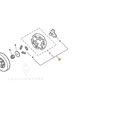ECHO part A056000050 — IPL diagram snippet (6x zoom, amber highlight)