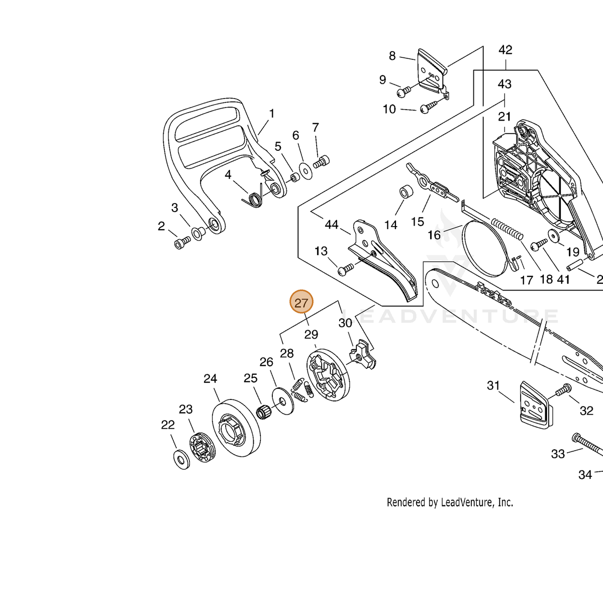 ECHO part A056000112 — IPL diagram snippet (6x zoom, amber highlight)