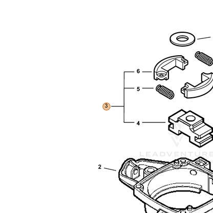 ECHO part A056000190 — IPL diagram snippet (6x zoom, amber highlight)
