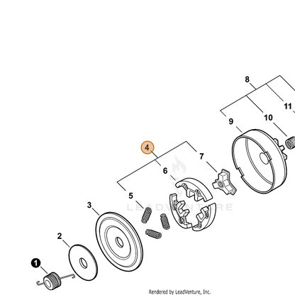 ECHO part A056000211 — IPL diagram snippet (6x zoom, amber highlight)