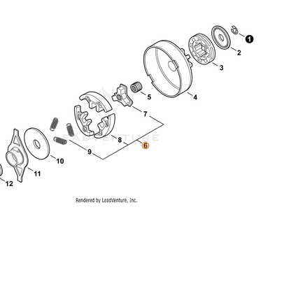 ECHO part A056000221 — IPL diagram snippet (6x zoom, amber highlight)