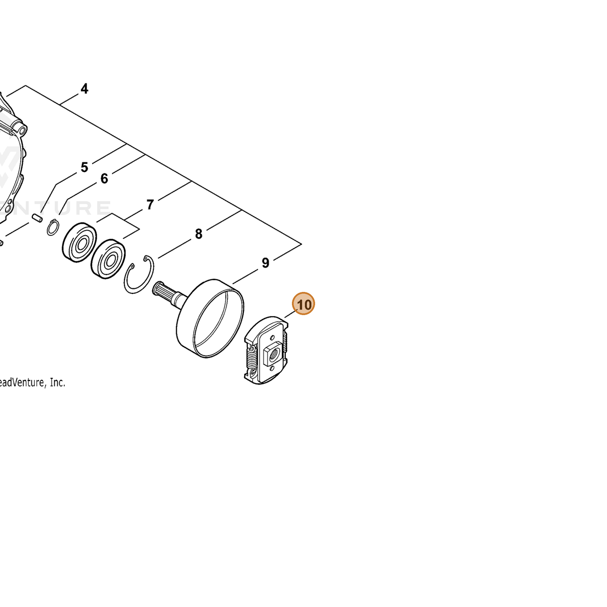 ECHO part A056000230 — IPL diagram snippet (6x zoom, amber highlight)