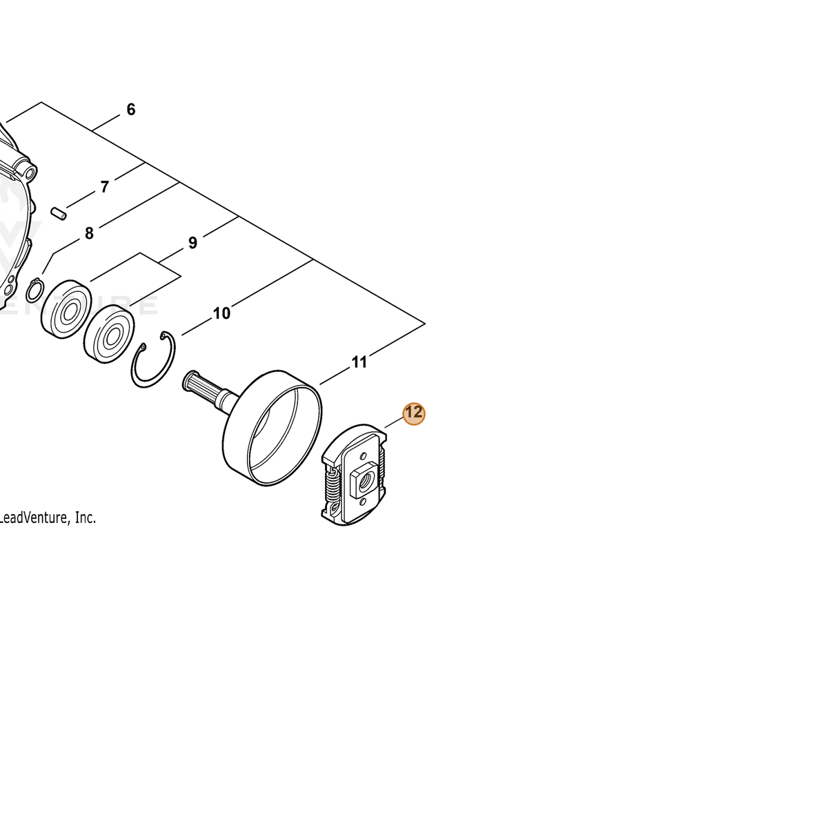 ECHO part A056000240 — IPL diagram snippet (6x zoom, amber highlight)