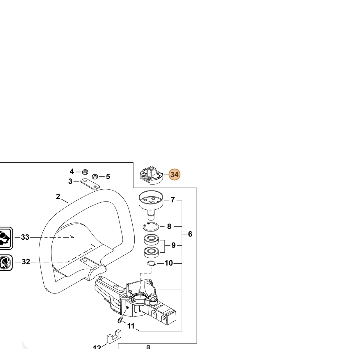 ECHO part A056000790 — IPL diagram snippet (6x zoom, amber highlight)
