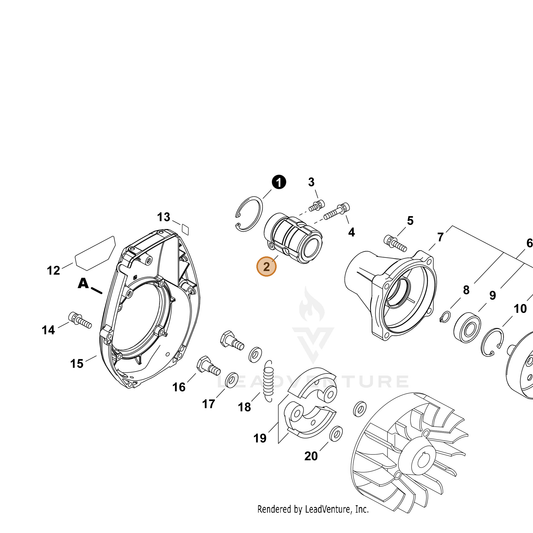 Echo part A058000022 — IPL diagram snippet (6x zoom, amber highlight)