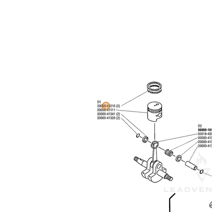 ECHO part A101000400 — IPL diagram snippet (6x zoom, amber highlight)