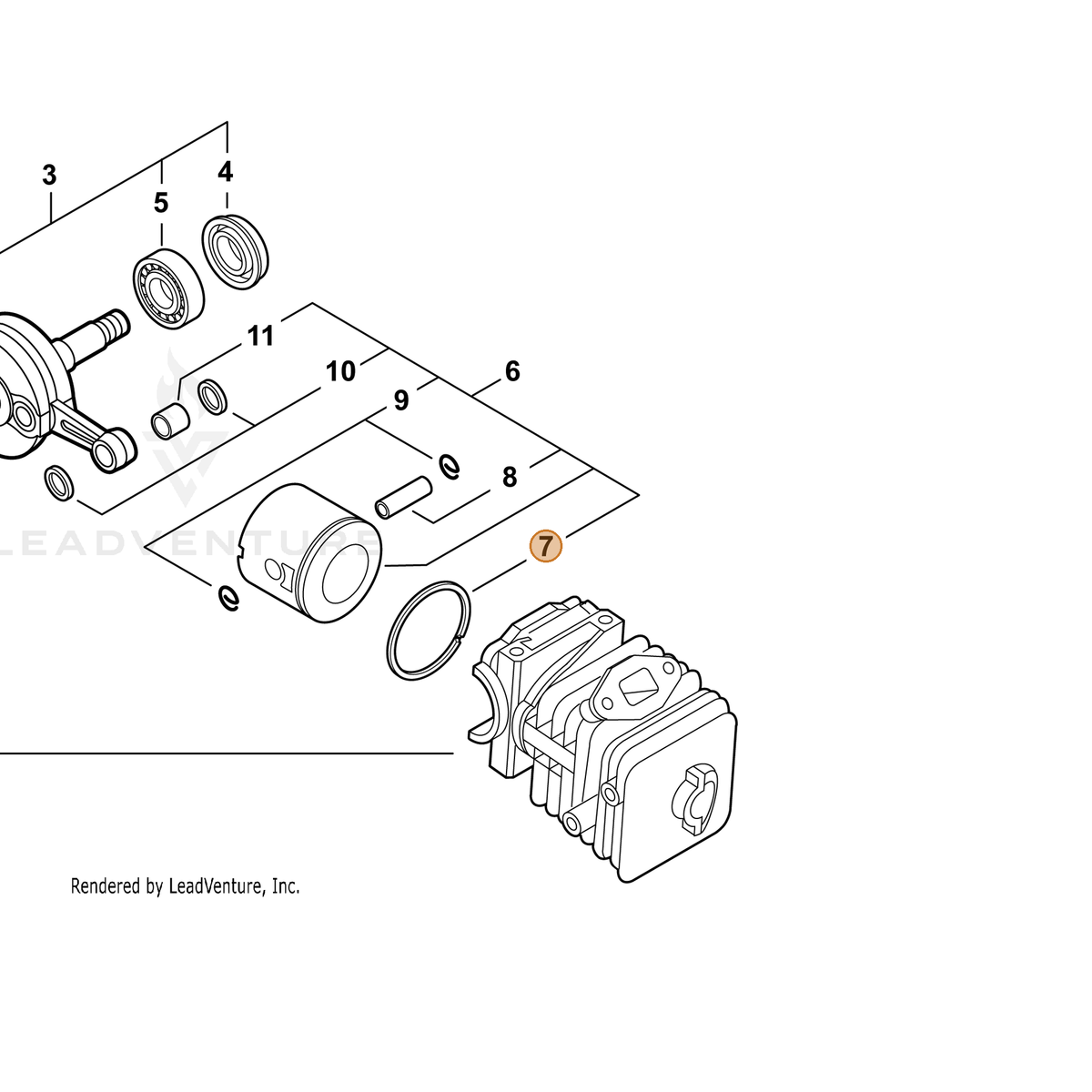 ECHO part A101000670 — IPL diagram snippet (6x zoom, amber highlight)