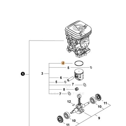 ECHO part A101000840 — IPL diagram snippet (6x zoom, amber highlight)