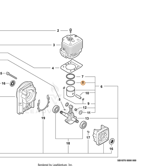 Echo part A101000890 — IPL diagram snippet (6x zoom, amber highlight)