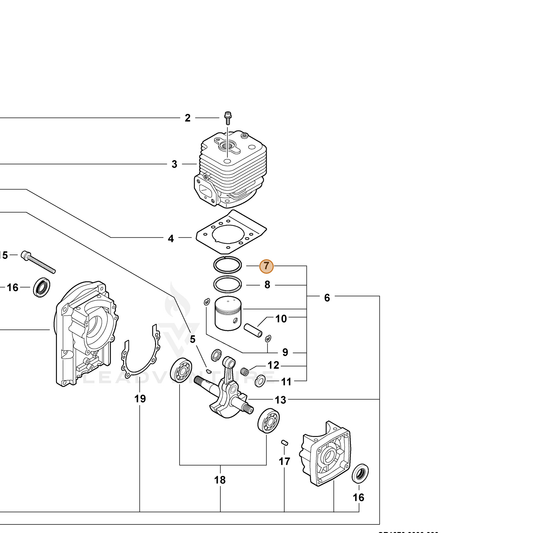 Echo part A101000900 — IPL diagram snippet (6x zoom, amber highlight)