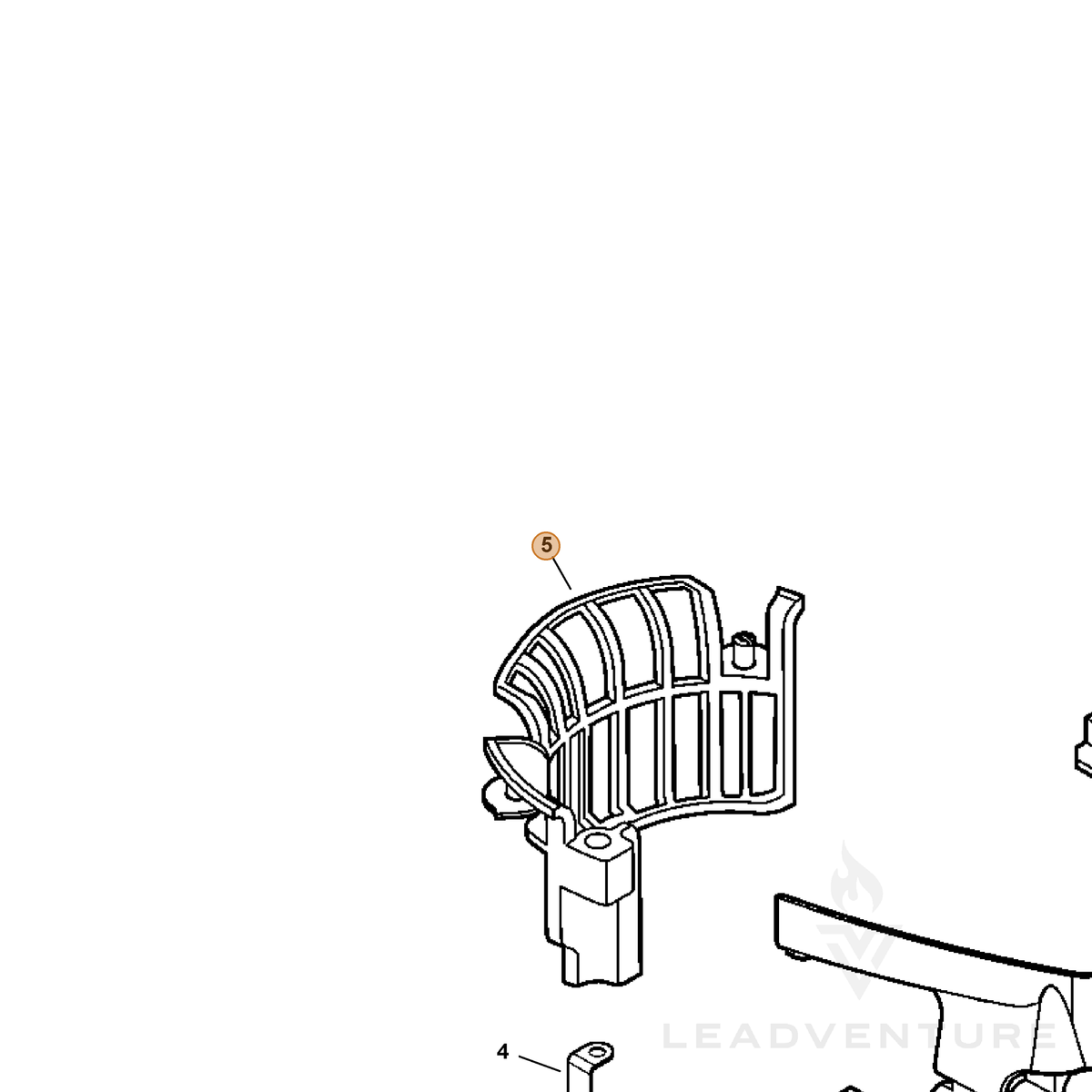 ECHO part A127000170 — IPL diagram snippet (6x zoom, amber highlight)