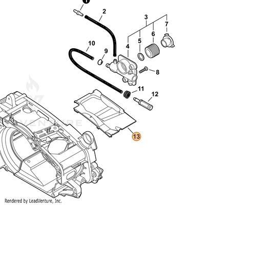 ECHO part A127000371 — IPL diagram snippet (6x zoom, amber highlight)